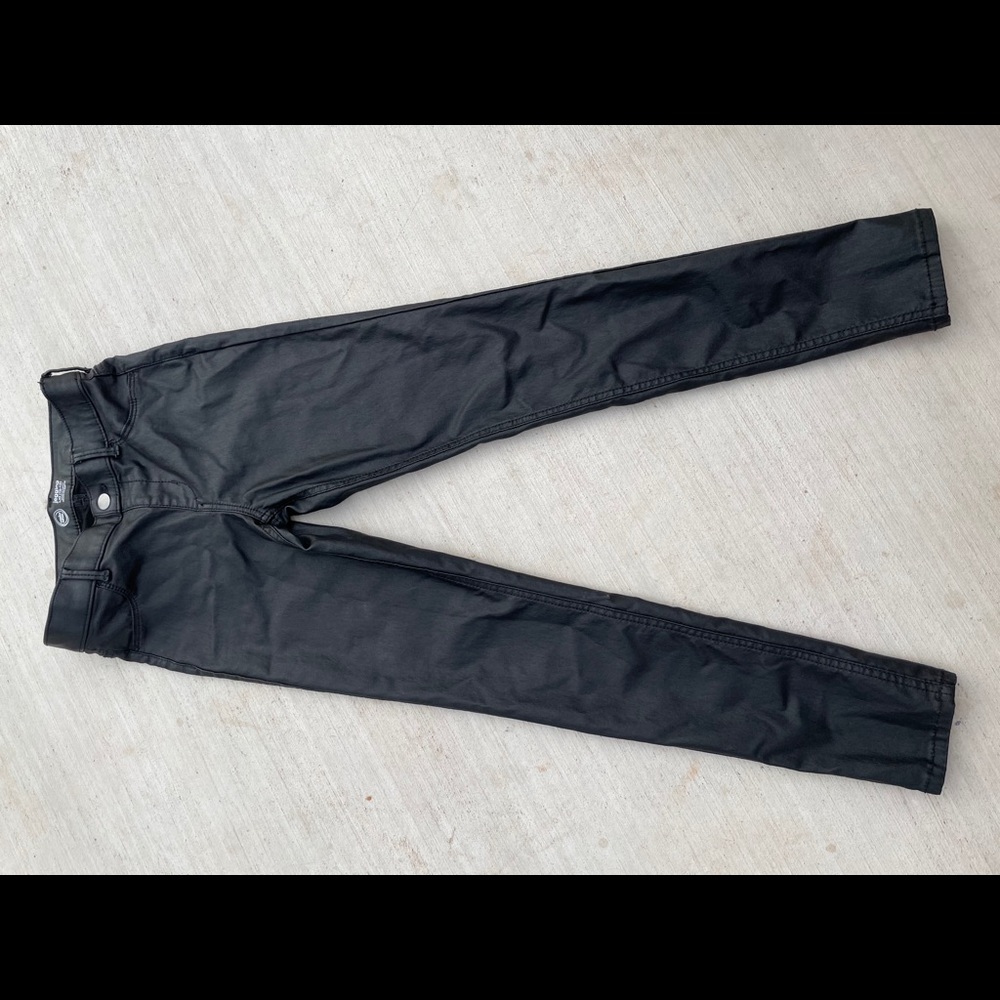 Faux leather girls pants